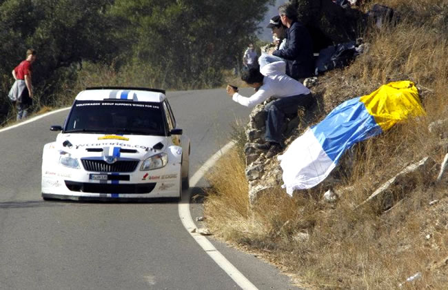 Yeray Lemes y Rogelio Peñate en el Rally de Cataluña