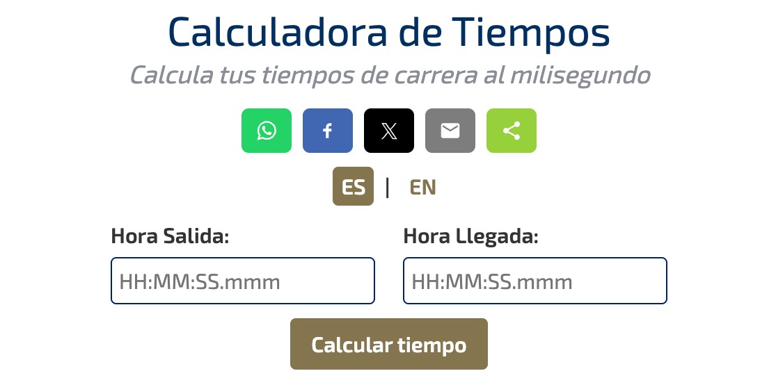 Calculadora de tiempos cronometrados
