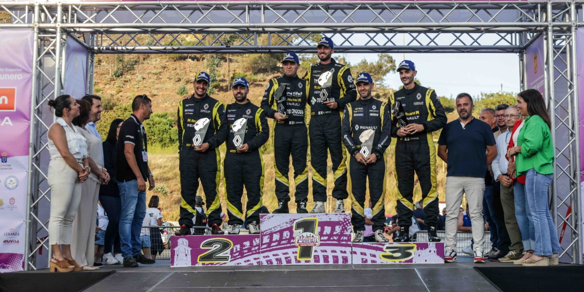 Momento del podio en el Rallye Ciudad de La Laguna 2025