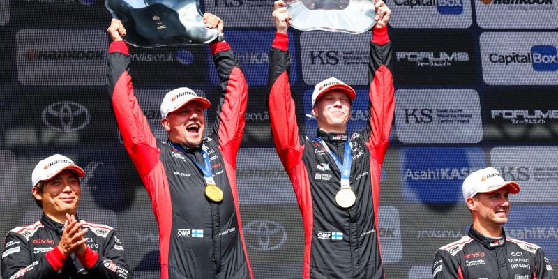 Podio de prueba del Campeonato del Mundo de Rallyes de la FIA 