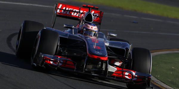Jenson Button en Melbourne, donde consiguió la victoria
