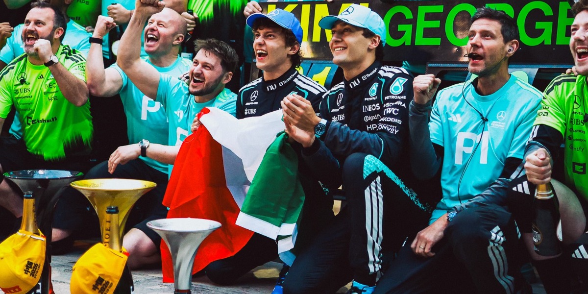 Celebración del equipo Mercedes en China - Foto: Mercedes AMG - Motorsport