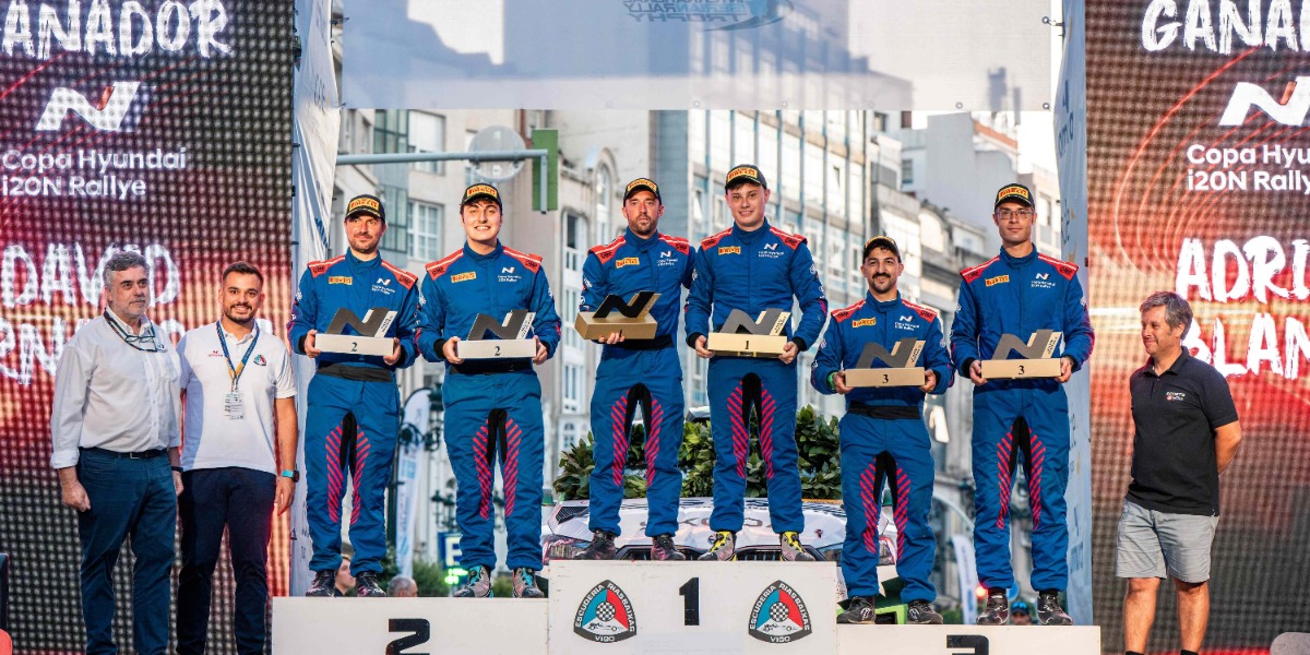 Podio de la Copa Hyundai i20N Rallye 2026