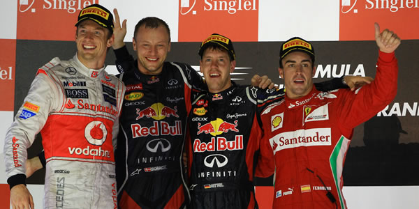 El podio del pasado GP de Singapur El podio del pasado GP de Singapur
