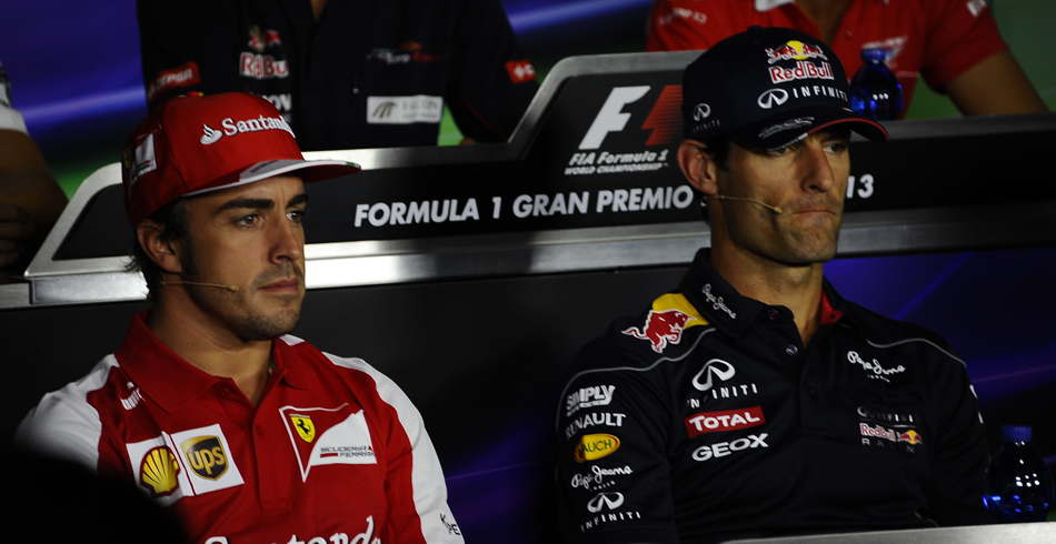 Alonso acabó segundo y Webber abandonó en la última vuelta