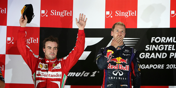 Vettel y Alonso en el GP de Singapur