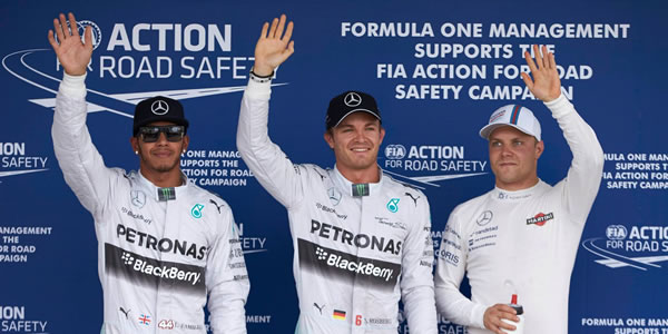 Doblete de Mercedes en la parrilla de salida y Bottas tercero