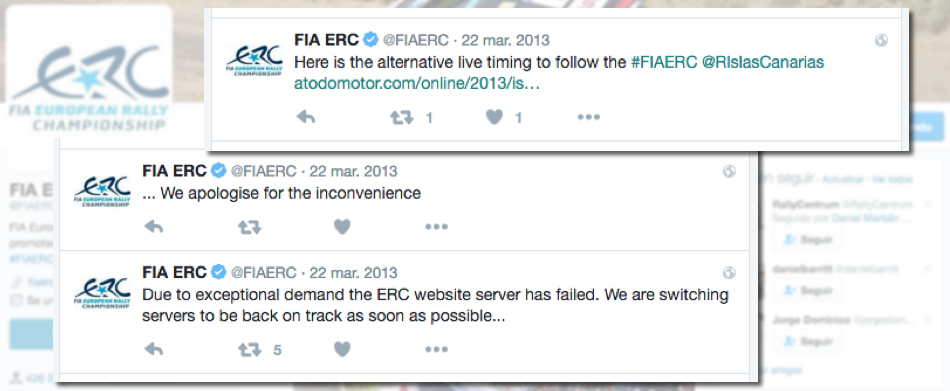 La FIA ERC anuncia la caída de sus servidores y envía a todos sus visitantes y seguidores a A Todo Motor