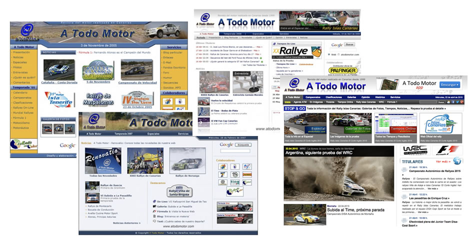 Evolución de la portada de A Todo Motor desde 2005 a 2018