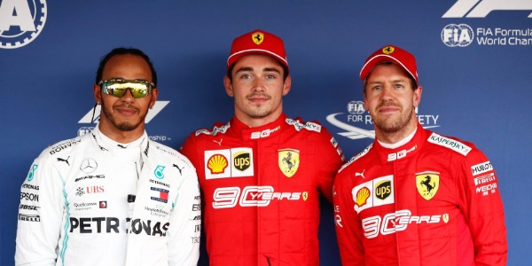Hamilton, Leclerc y Vettel