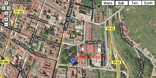 Ubicacion del Hotel Nivaria en La Laguna 