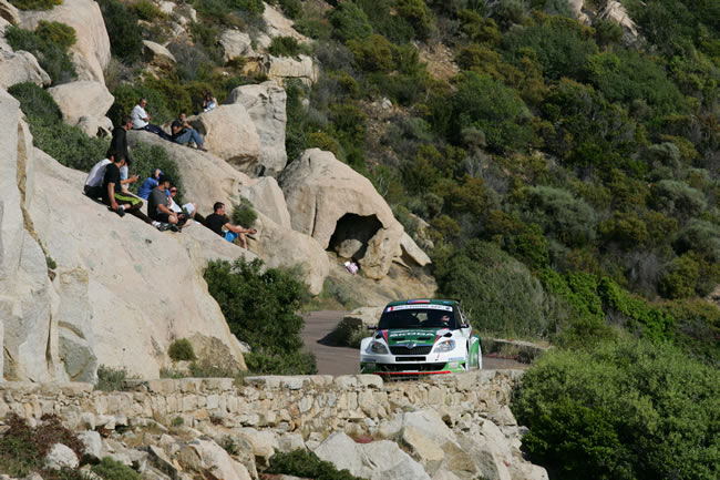 Jan Kopecký con el Skoda Fabia S2000, segundo